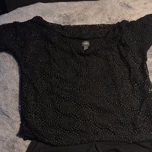 Ann Taylor Black Sequin Blouse